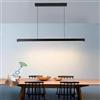Lanekd L80cm Lampada a sospensione Cucina Tavolo da pranzo Legno Lampade LED Lampadario Dimmerabile con Telecomando Moderna Lineare Design Sala da pranzo Plafoniera per Soggiorno Ufficio Lampada da Soffitto
