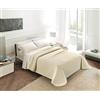 IlGruppone Coperta In Pura Lana Vergine Merinos Incisa Diagonale Alta Densità Prodotto Italiano Calda Ipoallergenica Termoregolatrice Retro In Calda Flanella Bordo In Velluto - Naturale - Matrimoniale