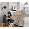 IlGruppone Il Gruppone Passione Casa Completo Letto in Morbido Cotone di Flanella Antipilling Lenzuolo sopra sotto Federe Bicolore - Tortora-Beige - Singolo