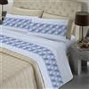 BANZAII TEXTILE INNOVATOR ONLINE Banzaii Set Completo Lenzuola Matrimoniale 100% Cotone, Made in Italy, con Angolo h 30 cm, Rosalinda Blu