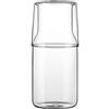 JDEFARF Set Caraffa e Tazza per Acqua da Comodino, Set Caraffa e Bicchiere per Acqua in Vetro, Brocca da Comodino e Tazza Utilizzata Come Coperchio, Bottiglia D'acqua Trasparente e Set di Bicchieri(400 ml)