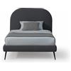 EvergreenWeb Letto 1 Piazza e Mezza in Tessuto SYDNEY Grigio scuro