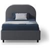 EvergreenWeb Letto 1 Piazza e Mezza con Contenitore CADIZ Grigio scuro