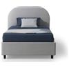EvergreenWeb Letto 1 Piazza e Mezza con Contenitore CADIZ Grigio