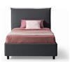 EvergreenWeb Letto 1 Piazza e Mezza con Contenitore DELHI Grigio scuro