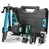Hancaner Livella Laser 16 Linee 4 x360° Livella Laser Autolivellante Linee Laser Verde Livello con Autolivellante IP54 2x2400mAh Batterie Ricaricabili, con Treppiede,Staffa a Parete