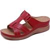 SMajong Ciabatte Donna Ortopedico Estive Moda Pantofole Donna Sandali Punta Aperta Con Zeppa Antiscivolo Scarpe Spiaggia Profondo rosso 39 EU
