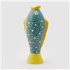 EDG Enzo De Gasperi Vaso Pesce 36cm Turchese Ceramica