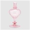 EDG Enzo De Gasperi Vaso Monofiore Goccia 30cm Rosa Vetro