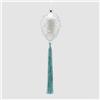 EDG Enzo De Gasperi Decorazione di Pasqua Uovo con Perle e Nappa 11x8cm Azzurro Vetro
