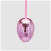 EDG Enzo De Gasperi Decorazione di Pasqua Uovo Mirror 6x4cm Rosa Acceso