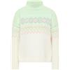 Sookie Maglione Lavorato a Maglia, Menta Bianco Lana, M/L Donna