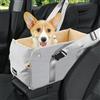 Pawaboo Seggiolino Auto per Cani con Console Centrale, Letto per Animali Domestici per Auto con Fissaggio e Guinzaglio di Sicurezza, per Animali Domestici di Peso Inferiore a 12 Libbre, Gris+Beige