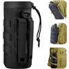 Yuqilin 1000D Nylon Borsa per Borraccia Molle Militare Tattico a Prova di Perdite Porta Borraccia Zaino Tattico Portaborraccia,per Escursioni,Bicicletta,Sport All'Aria Aperta(Nero)