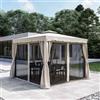 DEGHI Gazebo 3x3 m con telo e tende ecrù - Bolt