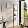 DEGHI Libreria regolabile 42x190-200h cm in alluminio cromo con 4 ripiani in vetro temperato - Zed