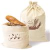 2 Sacchetti Per Pane In Lino 30x40 Cm Con Rivestimento TPU - Riutilizzabili Per Frutta E Verdura