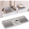 Volminex Tappetino per Rubinetto in Silicone, Paraspruzzi per Lavello da Cucina, Tappetino Lavello Cucina, Tampone di Drenaggio per Rubinetti, Vassoio Antigoccia per Cucina e Bagno (Grigio, 37 cm)
