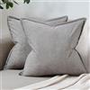 DakTou Federe Cuscini Divano 40x40 Grigio Velluto a Coste Motivo a Strisce Copricuscini Decorativi Federa per Cuscino Morbido Quadrato per Divano Letto Soggiorno Camera Casa 2 Pezzi