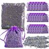 CaiTang Fiori di Lavanda Essiccati, 120G+20 Bustine in Organza, Lavanda Sfusa per Sacchetti Profumati, Vera Essiccata per Guardaroba, Biancheria e Ripostiglio