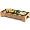 DOMO DO9270G Plancha Grill Bamboo Style 'Just Us', effetto legno, rivestimento senza PFAS, 1000 W