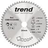 Trend Wood Mitre Saw Blade, 254mm Diametro, 30mm Foro, 60 Denti, 3mm Fenditura, Angolo di Incidenza -5°, TCT, Finitura Fine, CSB/CC25460