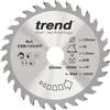 Trend Wood Blade per Sega Circolare Senza Filo, Diametro 125mm, Foro 20mm, 30 Denti, 1.5mm Spessore, Gancio +15°, TCT, Finitura Media, CSB/12530T