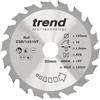 Trend Wood Blade per Sega Circolare Senza Filo, Diametro 125mm, Foro 20mm, 18 Denti, 1.5mm Spessore, Gancio +20°, TCT, Finitura Grossa, CSB/12518T