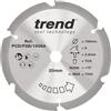 Trend Lama PCD per sega circolare fibra-cemento 190mm, 20mm, 6 denti | Taglia lastre in fibra-cemento con finitura grezza: taglio 2,2 mm, angolo di incidenza +12°, PCD/FSB/1906A