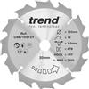 Trend Lama TCT circolare 165mm 20mm 12 denti +25° per legno | Lama TCT 12 denti per seghe circolari a batteria: taglio rapido legno, taglio 1,5 mm, gancio +25°, CSB/16512T