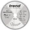 Trend Wood Cordless Mitre Saw Blade, 254mm Diametro, 30mm Foro, 80 Denti, 2.1mm Fenditura, Angolo di Incidenza -5°, TCT, Finitura Extra-Fine, CSB/CC25480T