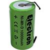 Electron Batteria ricaricabile Ni-Mh D Torcia 1,2V 10000mAh 10Ah con linguette lamelle terminali a saldare per pacco pacchi batteria