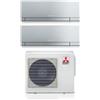 Mitsubishi Electric Climatizzatore Condizionatore Mitsubishi Electric Dual Split Inverter serie KIRIGAMINE ZEN SILVER MSZ-EF 12+18 con MXZ-3F68VF R-32 Wi-Fi Integrato Colore Argento 12000+18000