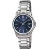 Casio Orologio analogico al quarzo da donna, Argento/Blu, Vestito