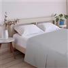 ECOMMERC3 Lenzuolo sopra letto 105 cm misto cotone | Grigio Argento | 50% Cotone, 50% Poliestere - lavabile in lavatrice - antipiega - resistente - Qualità spagnola