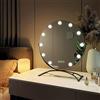 EMKE Hollywood - Specchio da trucco rotondo, diametro 50 cm, telaio nero, specchio ingranditore 7 x con 11 lampadine LED, interruttore tattile, rotazione 360°, luce 3000K/4000K 6500K