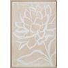 DRW Quadro tela con cornice in legno naturale in beige e bianco 62,6 x 4,3 x 92,6 cm