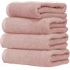 Ruggeri - Set 4 Asciugamani Ospiti 40x50 cm - 100% Puro Cotone Extra Morbido - Collezione Let's Color! (Rosa)