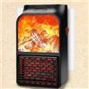 BAKAJI Mini Stufa Stufetta Elettrica Portatile Potenza 500W a Parete Con Display Termo Riscaldatore Effetto Camino Termostato Regolabile Con Timer Spina Rotante Regolazione Velocità e Temperatura