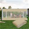 QSTGX Tenda Incatramata Trasparente per Esterni, Tende Resistenti Alle Intemperie In PVC per Pergola Patio Portico Gazebo, Pannelli Laterali In Tela Cerata Trasparente Beige (Color : Beige, Size : 2