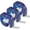 Aken Nastro per Etichette Aken Compatibile con Dymo Letratag 12mmx4m Compatibile con Dymo Letratag 200B LT100H LT100T XR Etichettatrice, Etichette Plastica Nero su bianco S0721610