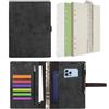 Wonderpool Diari in Pelle 6 Raccoglitore ad Anelli Organizer per Cartelle con Carta Punteggiata, Quaderno Scrivere Ricaricabile e Copertina Multitasche per Viaggi di Lavoro e Studio (A5, Nero)