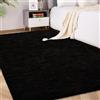 FVVRAX Tappeto Shaggy a pelo lungo 90x150 cm Nero | Tappeto extra morbido antiscivolo per soggiorno camera da letto | Confortevole tappeto per bambini e animali domestici