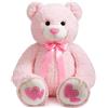 BEJOY Orso di peluche da 91 cm, grande orso di peluche con cuore rosso d'amore per fidanzata e regalo per bambini, rosa