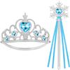 HOTUT Accessori Principessa Elsa, Princess Tiara Crown Diadema, Principessa Corona e Principessa Bacchetta, Accessori Abito per Decorazioni Natalizie, Giochi di Ruolo, Feste a Tema,Principessa Partito