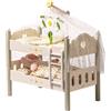 ROBUD Letto per bambole in legno, letto a castello, letto per bambole in legno, 43 cm, culla per bambole con scala e biancheria da letto, accessori per bambini, giocattoli per bambini per ragazze e
