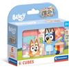 Clementoni - Bluey Cube, Puzzle con 6 Cubi, Gioco Educativo Bambini 2+ Anni per Sviluppare Memoria, Logica e Manualità, Made in Italy, 12x8 cm, 40662