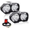 NWpangu Faretti per Guida Motociclistica, 18SMD Super Luminosi Fendinebbia per Moto Impermeabili Universali per Auto ATV Motocicletta UTV Camion Barca, Confezione da 2 (Include Interruttore)