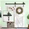 SKYSEN Set completo per porta scorrevole da 200cm, Tipo de flor scorrevole per sistema di porte scorrevoli con guida a pavimento, guida scorrevole, perfetto per risparmiare spazio per porte interne