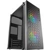 Mars Gaming MC-CORE, Case PC Micro-ATX Ultra-Compatto, 2x Ventole FRGB 120mm, Case Gaming con Finestra Laterale Completa, Case PC Mini-ITX, USB 3.0, Nero